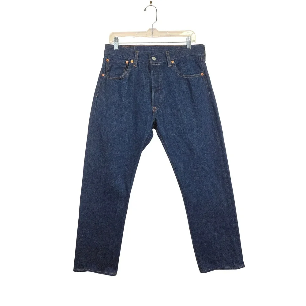Levi Strauss 501 Jeans Mens 33x30 Dark‎ Wash Denim Heritage Workwear Classic